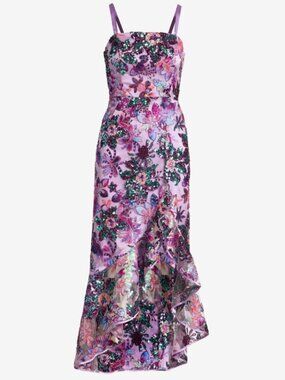 Boston Proper Sequin Floral Midi Dress